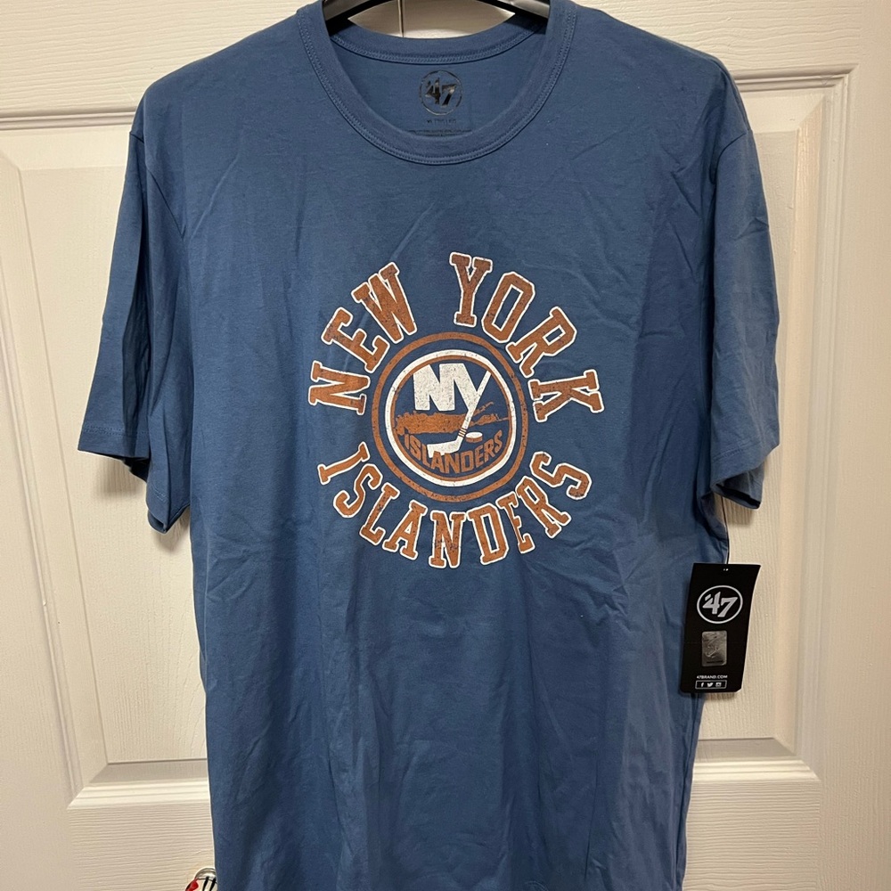 ‘47 Brand Men's New York Islanders Hockey NHL Blue Graphic Tee | Size XL